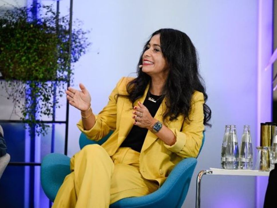 Aslihan Gebhardt auf dem Podium