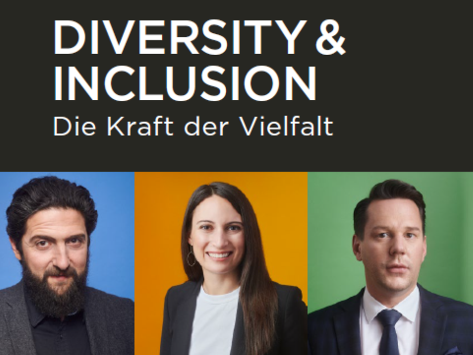 Deckblatt Diversity & Inclusion - Die Kraft der Vielfalt mit Porträtbildern