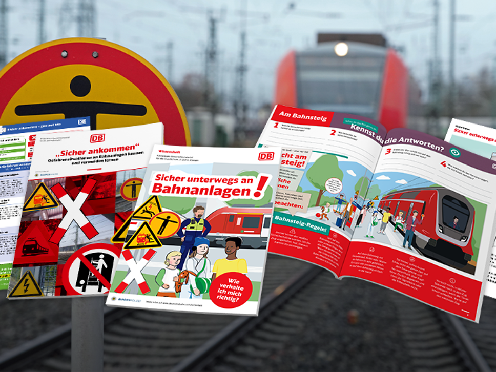 Übersicht Broschüren zum Thema Sicher unterwegs an Bahnanlagen