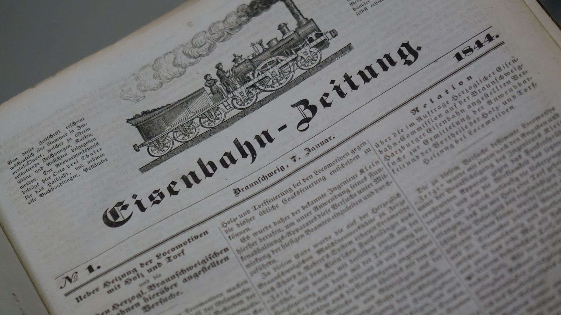 Archivbild einer alten Eisenbahn-Zeitung