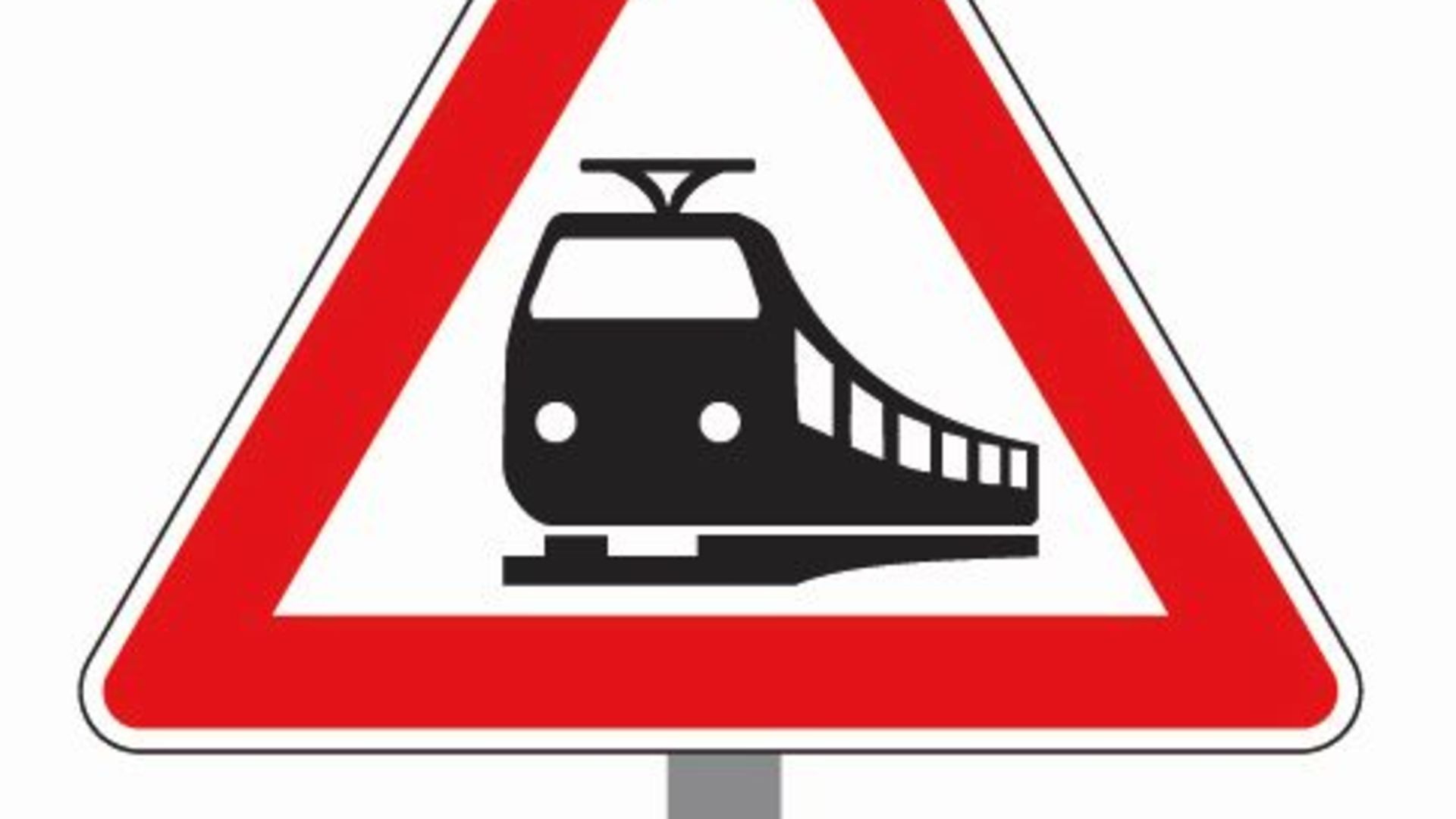 Verkehrsschild Achtung Bahnübergang