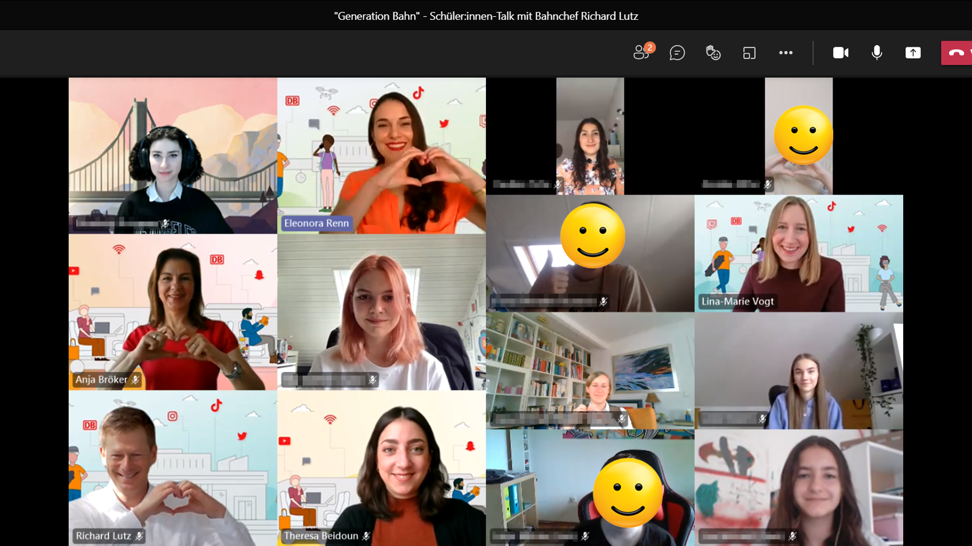 Bildausschnitt aus der Videokonferenz des Talks mit Dr. Richard Lutz